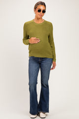 Matcha Waffle Textured Maternity Sweater