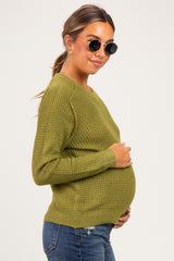 Matcha Waffle Textured Maternity Sweater