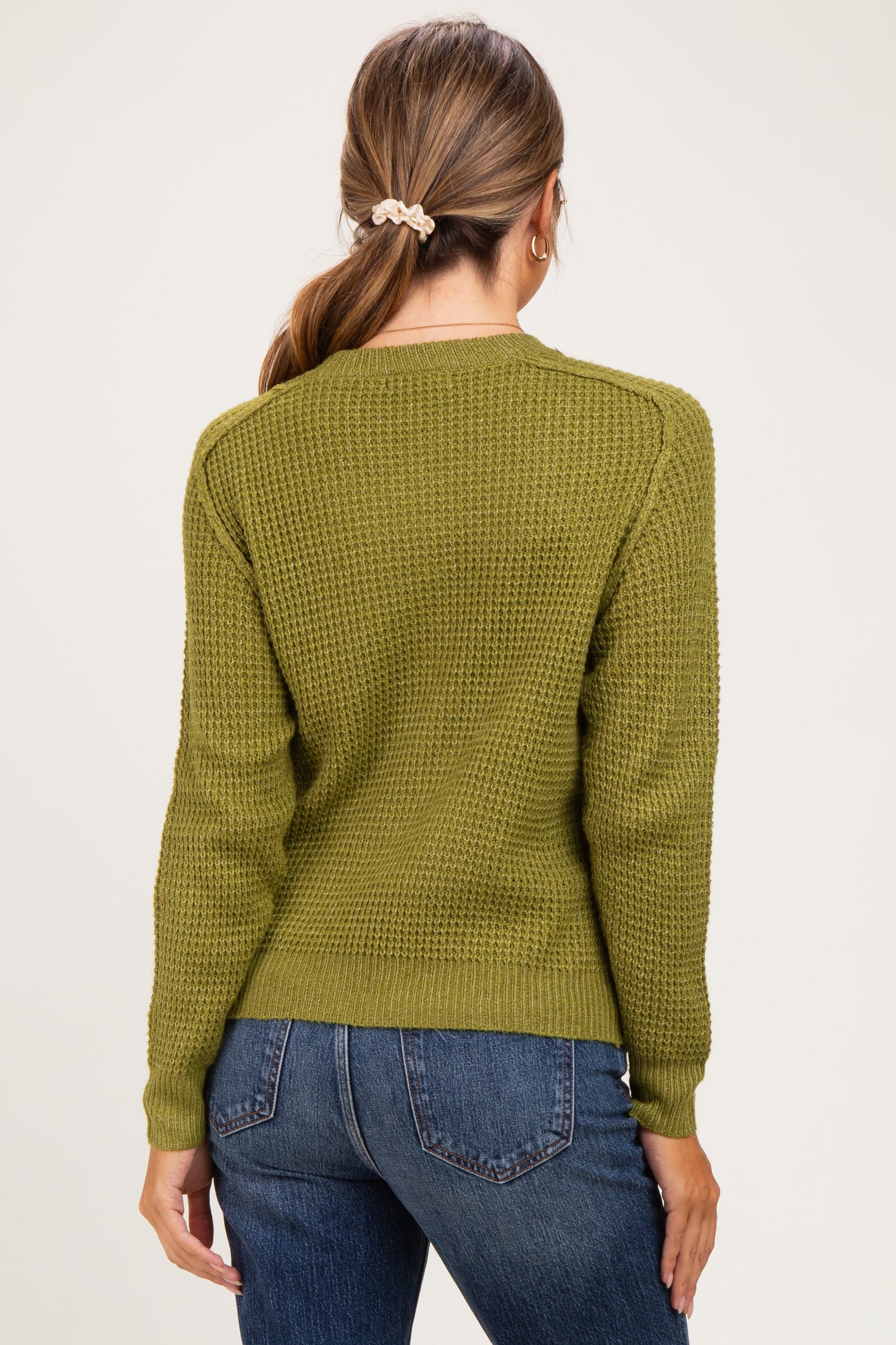 Matcha Waffle Textured Maternity Sweater