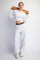 Light Heather Grey Cropped Long Sleeve Pant Set