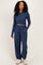 Smoky Navy Cropped Long Sleeve Pant Set