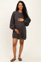 Ash Oversized Bubble Sleeve Maternity Sweatshirt Dress