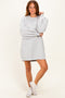 Grey Marl Oversized Bubble Sleeve Sweatshirt Dress