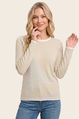 Ivory Mustard Basic Pinstripe Maternity Sweater
