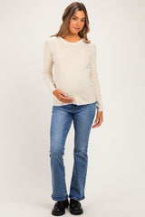 Ivory Mustard Basic Pinstripe Maternity Sweater