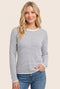 Ivory Navy Basic Pinstripe Sweater
