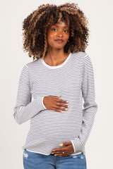 Ivory Navy Basic Pinstripe Maternity Sweater