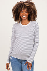 Ivory Navy Basic Pinstripe Maternity Sweater