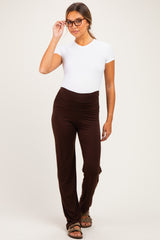 PinkBlush Brown Foldover Maternity Lounge Pants