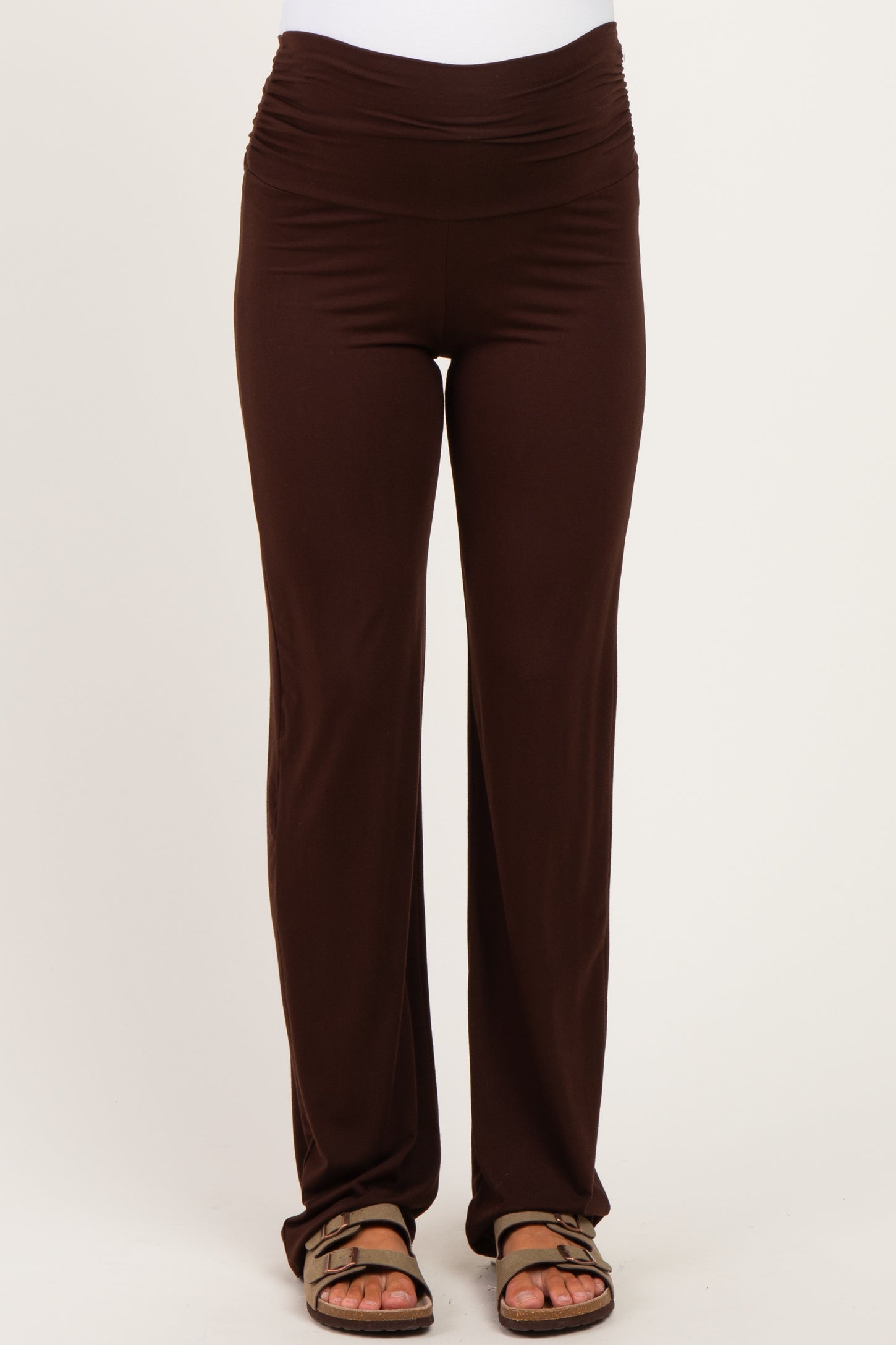 PinkBlush Brown Foldover Maternity Lounge Pants