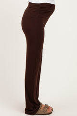 PinkBlush Brown Foldover Maternity Lounge Pants