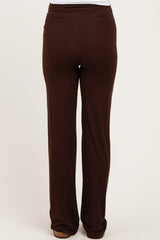 PinkBlush Brown Foldover Maternity Lounge Pants