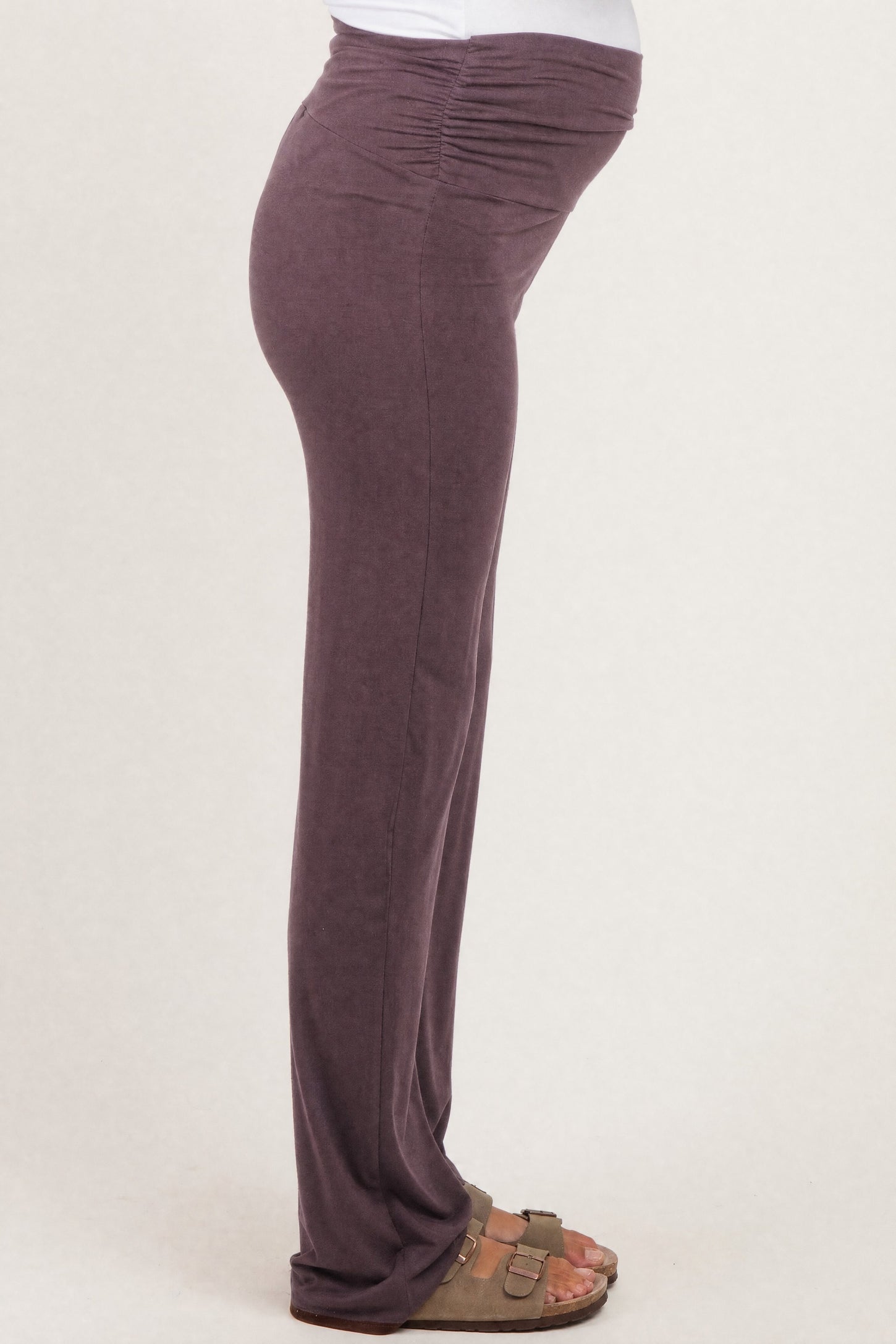 PinkBlush Purple Foldover Maternity Lounge Pants