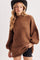 Mocha Oversized Mock Neck Tunic Sweater