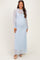 Light Blue Lace Mock Neck Long Sleeve Maternity Maxi Dress