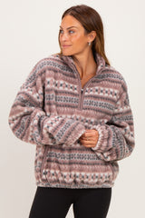 Ashwood Printed Fleece Oversized Half Zip Pullover