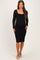 Black Long Sleeve Fitted Lace Maternity Dress