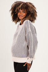 Navy Two Tone Oversized Maternity Sweater