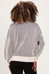 Navy Two Tone Oversized Maternity Sweater