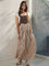 Chocolate Striped Colorblock Denim Contrast Maxi Dress