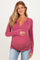 Mauve Ribbed V-Neck Long Sleeve Maternity Top