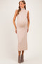 Oatmeal Turtleneck Sleeveless Maternity Midi Sweater Dress