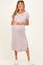 Beige Short Sleeve Ribbed Maternity Maxi Dress