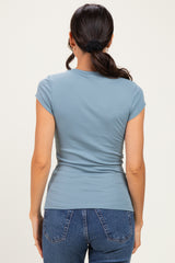 Slate Square Neck Cap Sleeve Top
