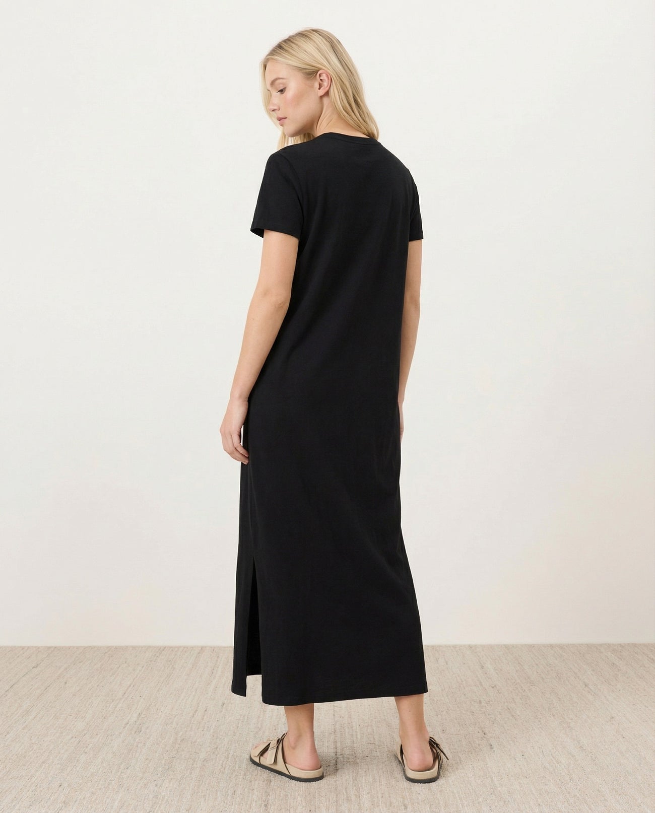 Black Side Slit Midi Dress