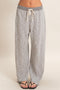 Heather Grey Contrast Waist Drawstring Pants