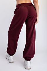 Dark Cherry Terry Drawstring Joggers