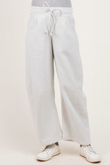 Bone Fleece Barrel Leg Maternity Sweatpants