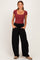Black Fleece Barrel Leg Sweatpants