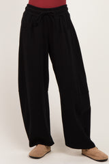 Black Fleece Barrel Leg Sweatpants