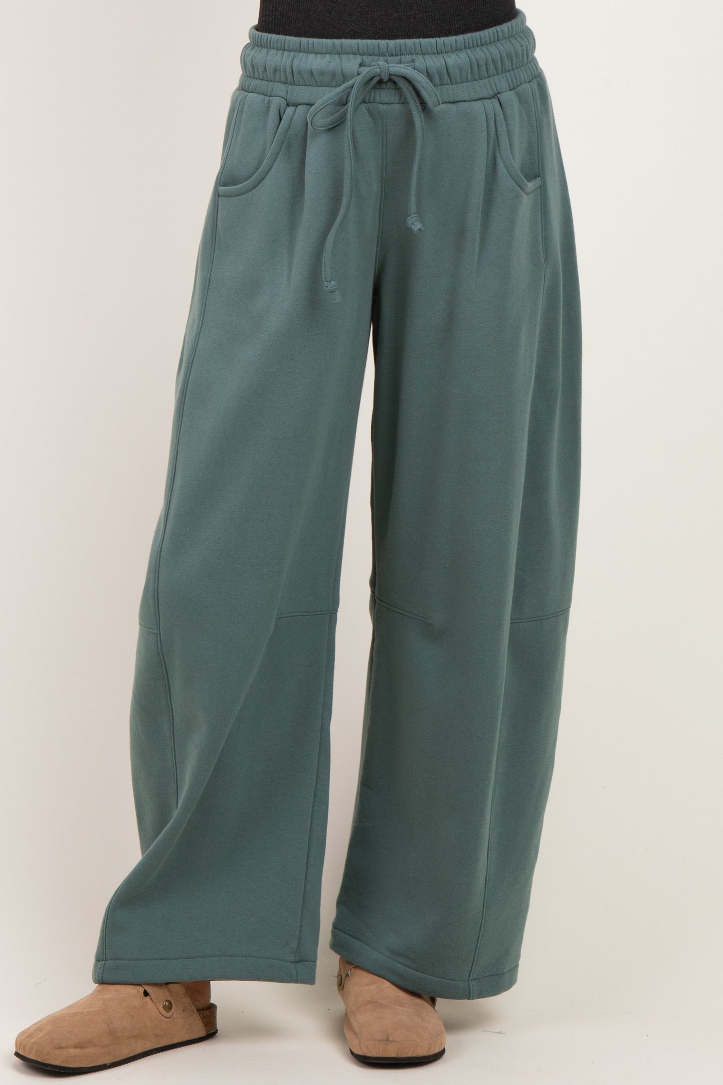 Ash Jade Fleece Barrel Leg Sweatpants