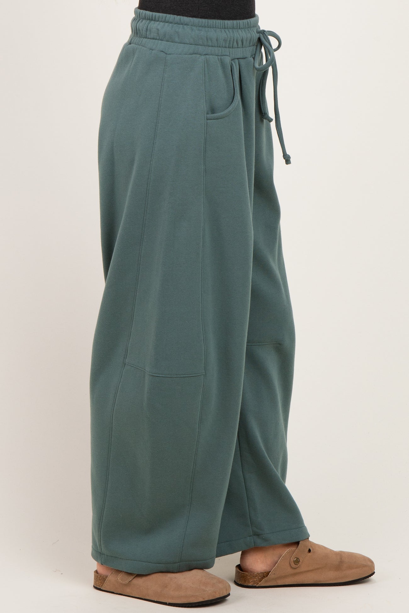 Ash Jade Fleece Barrel Leg Sweatpants