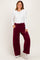 Dark Burgundy Fleece Barrel Leg Sweatpants