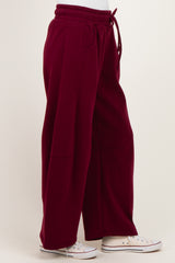 Dark Burgundy Fleece Barrel Leg Sweatpants
