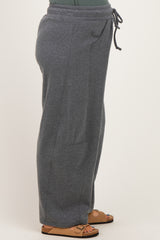 Heather Charcoal Fleece Barrel Leg Maternity Sweatpants