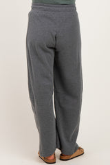 Heather Charcoal Fleece Barrel Leg Maternity Sweatpants