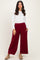 Dark Burgundy Wide Leg Ankle Lounge Pants