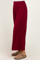 Dark Burgundy Wide Leg Ankle Lounge Pants