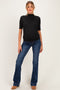 Navy Dark Wash Trouser Hem Bootcut Maternity Jeans