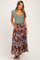 Cocoa Floral Smocked Waistband Tiered Maternity Maxi Skirt