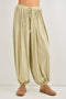 Yellow Striped Knit Drawstring Pants
