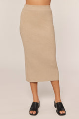 Pebble Ribbed Sweater Maternity Midi Skirt
