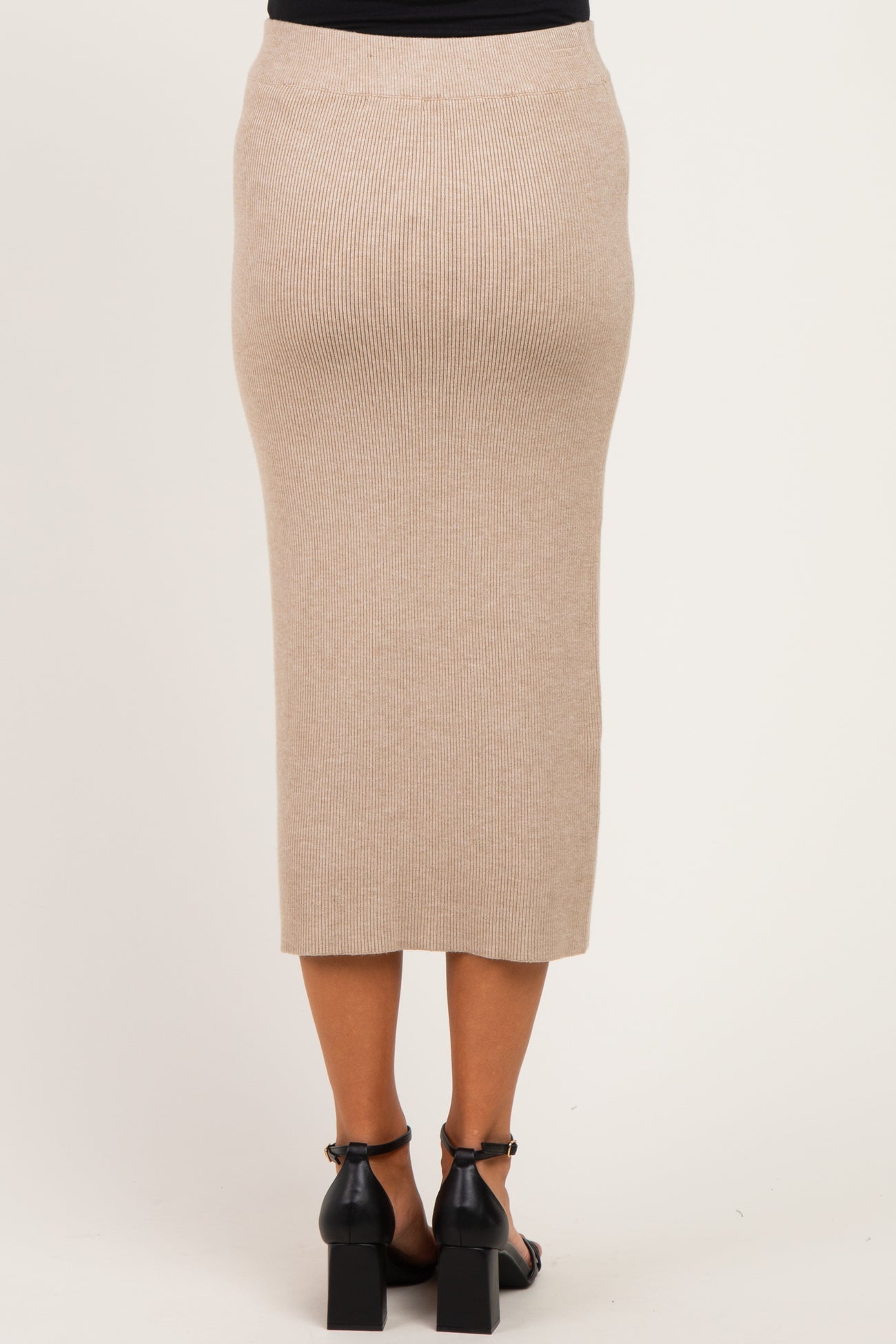 Pebble Ribbed Sweater Maternity Midi Skirt
