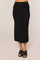 Black Ribbed Sweater Midi Skirt