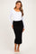 Black Ribbed Sweater Maternity Midi Skirt