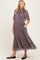 Midnight Ruffle Floral Print Maternity Maxi Dress